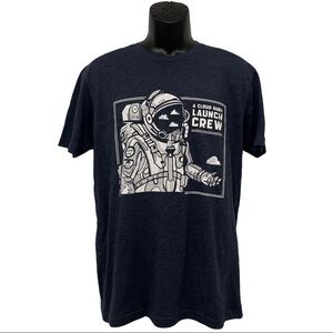 A Cloud Guru Launch Crew Blue & White Astronaut T-Shirt Size XXL